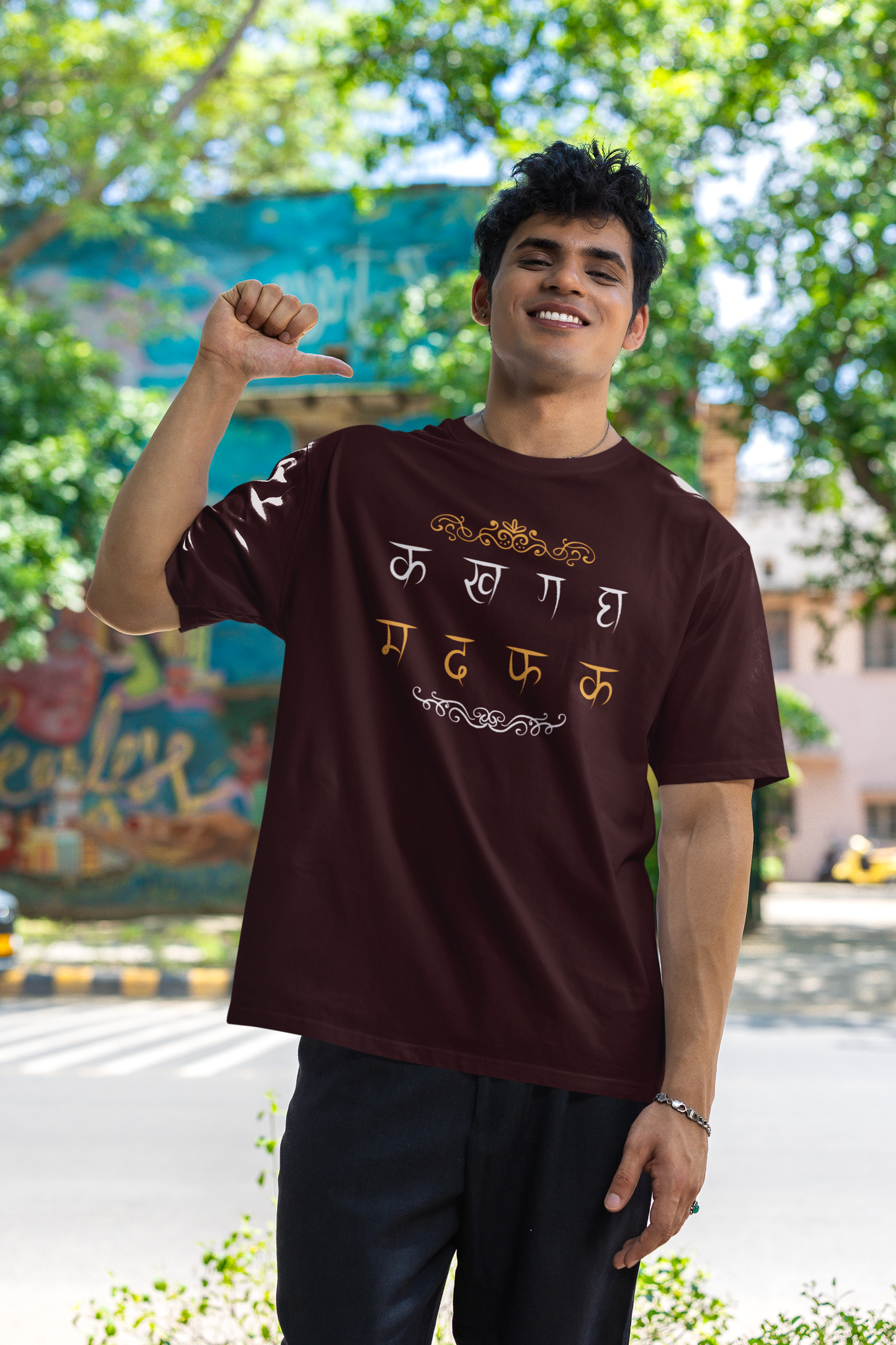 Hindi Typography Classic T-Shirt M-1