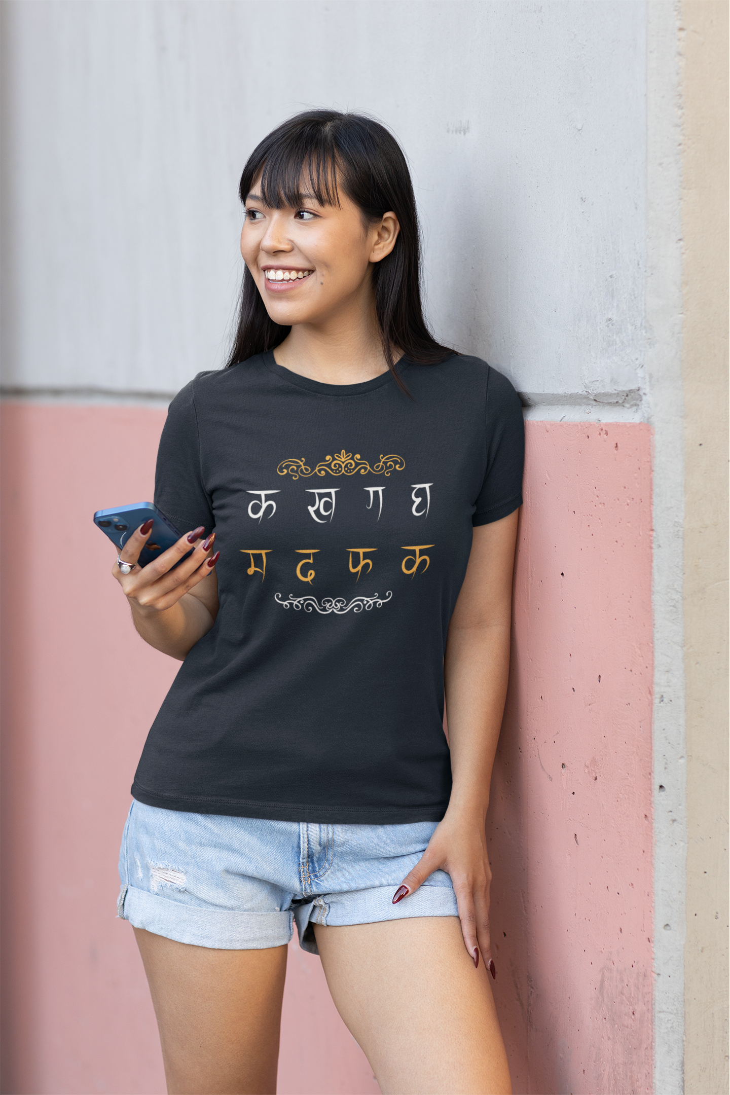 Hindi Typography Classic T-Shirt F-1